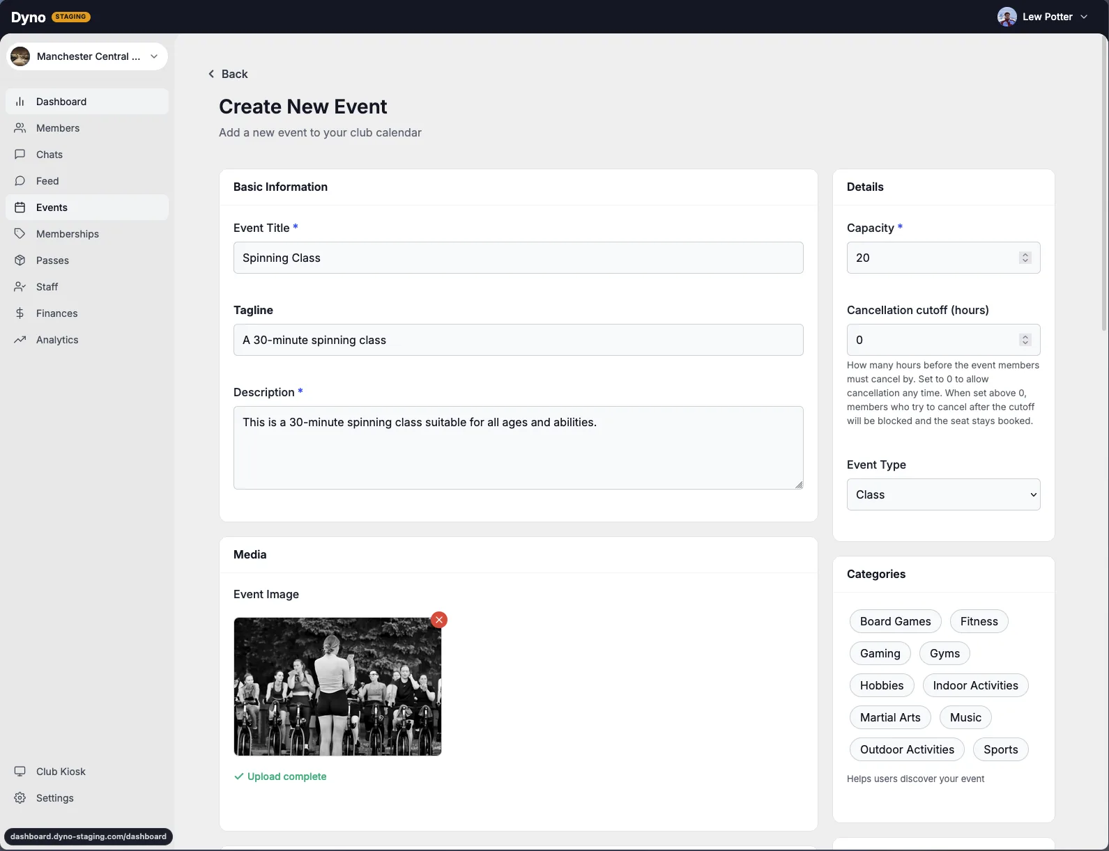 Creating a ticketed event with pricing on the Dyno dashboard