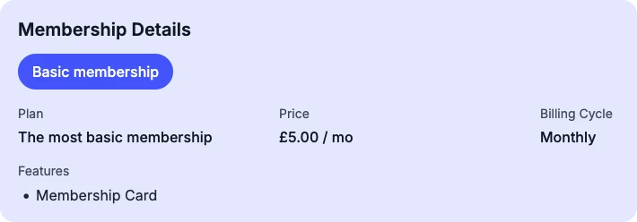 The Membership Details card on a guardian’s profile