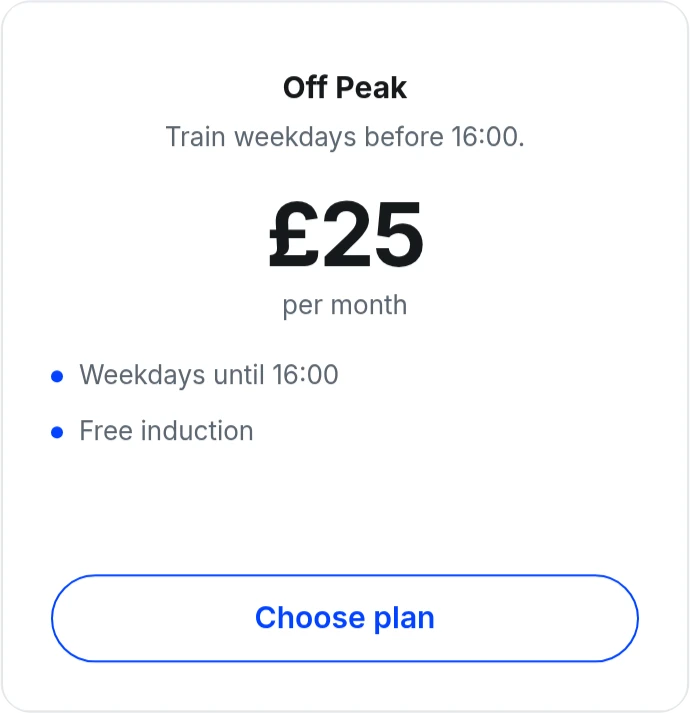 An Off Peak plan at £25 a month, for weekdays before 16:00