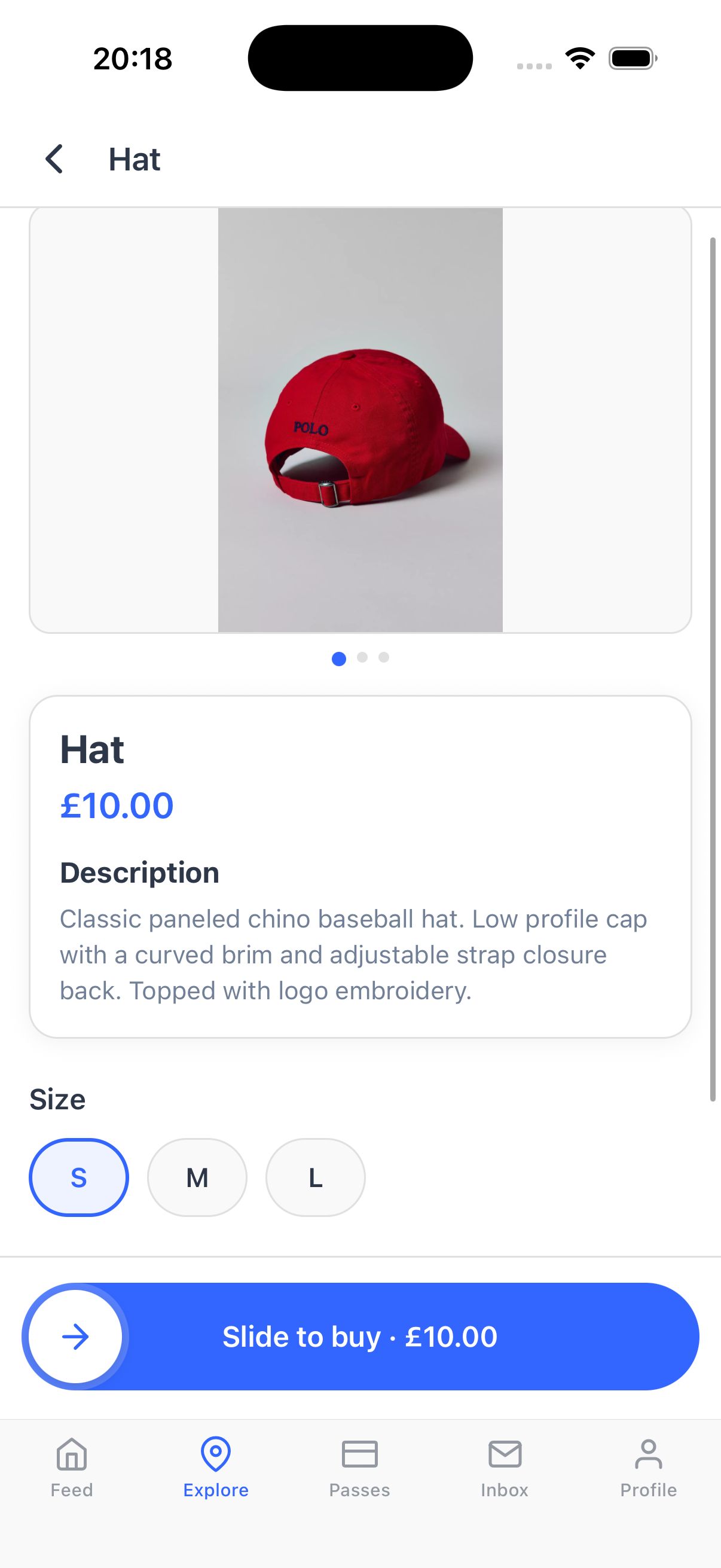 Buying a club shop item with slide-to-buy in the Dyno member app