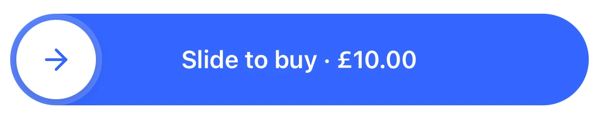 A Slide to buy button for £10.00 in the member app