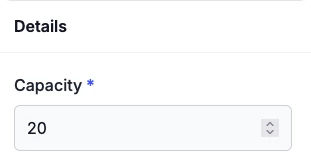 The capacity field in an event’s details